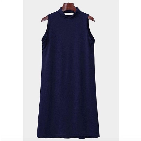 Depway Casual Turtleneck Mini Dress in navy blue - Picture 2 of 3